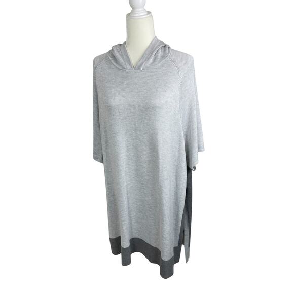 Lululemon Opened Up Poncho Cashlu Fabric Heathered Core Ultra Light Gray Sz M/L - Picture 6 of 16